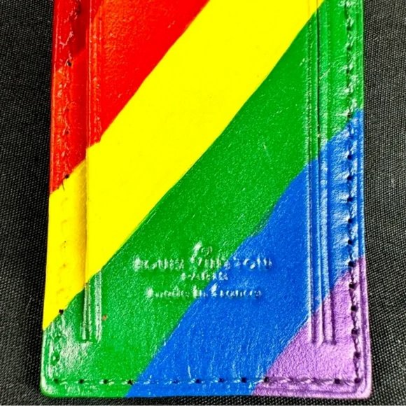 Louis Vuitton custom painted bag charm leather luggage tag rainbow π pretty - Picture 2 of 3